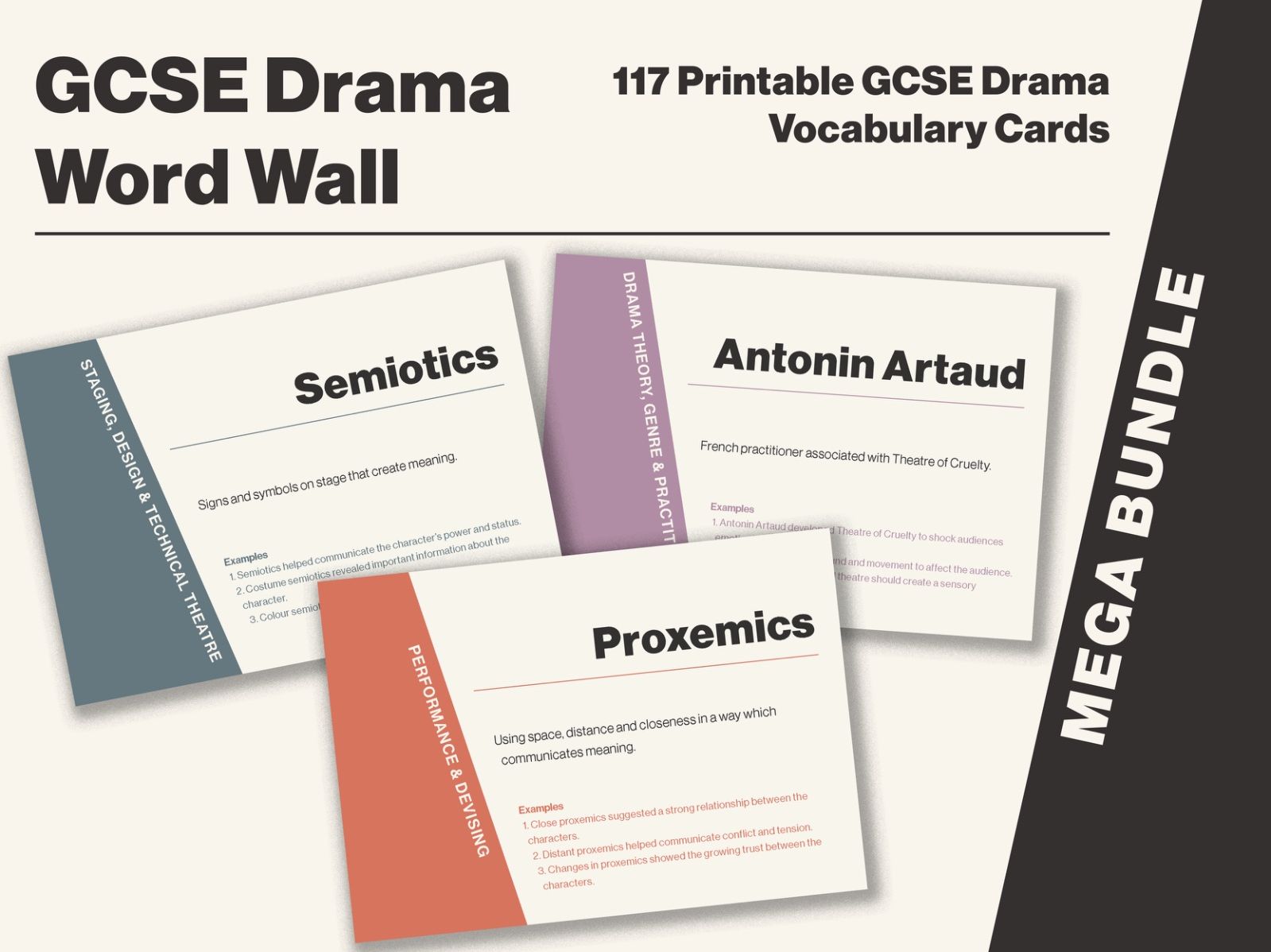Complete GCSE Drama Vocabulary Bundle | 117 Display Cards for Drama Studios & Classrooms