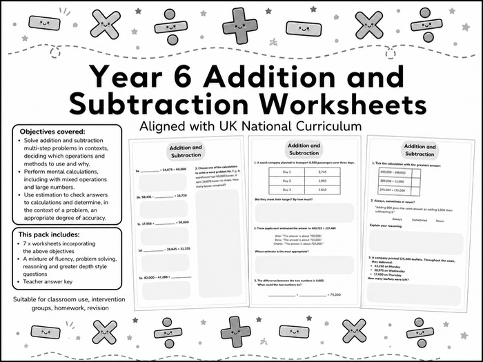 YEAR 6 NUMBER - Addition and Subtraction
