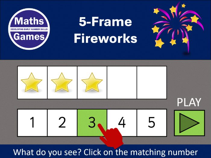 5-Frame Fireworks Subitising Game