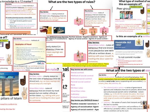 AQA GCSE Sociology: Crime - Formal and informal methods of social control