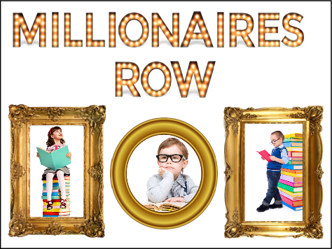 Millionaires Row Display Board - Read a million words count