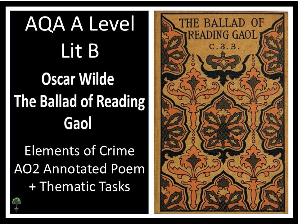 WILDE: BALLAD OF READING GAOL | Elements of Crime AO2 Annotated + Thematic Tasks | LIT B