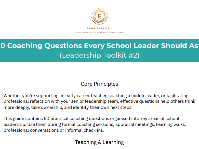 50 Coaching Questions Every School Leader Should Ask