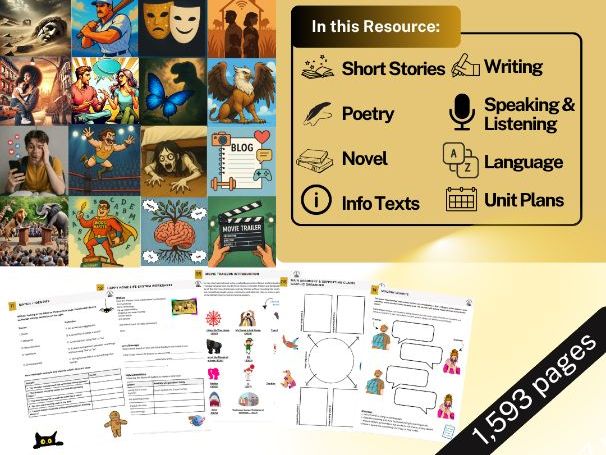 7th Grade / Year 8 (KS3) - English (ELA) Curriculum + Free Unit Planner - No Prep Lessons