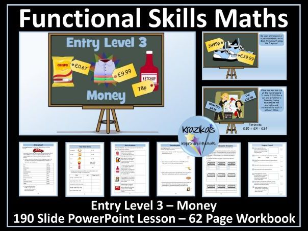 Money - PowerPoint Lesson & Workbook - Functional Skills Maths - Entry Level 3