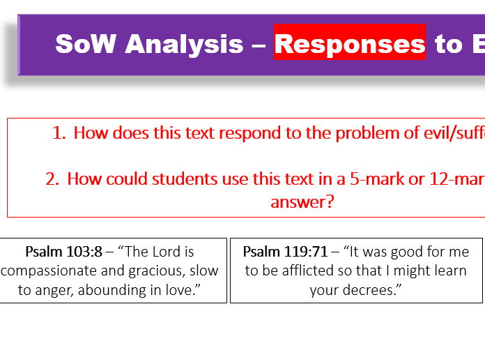 Staff CPD for Problem of Evil