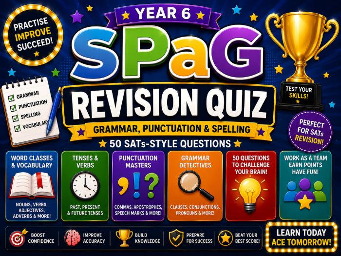 Year 6 SPaG Revision Quiz Game