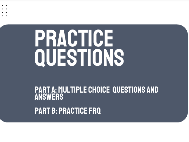 AP Chemistry Unit 2: Practice Multiple Questions & Answers and FRQs - Assessment