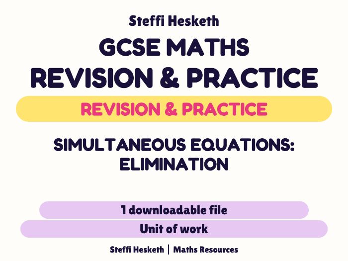 GCSE Simultaneous Equations: Elimination