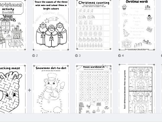 Christmas KS1 activity booklet 14 pages