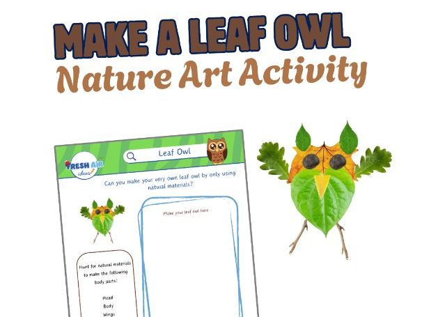 Outdoor Leaf Art Activity: Leaf Owls