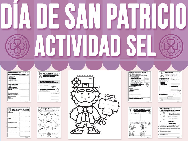 Día de San Patricio Life Lessons Reflection 1st-3rd SEL Activity in Spanish