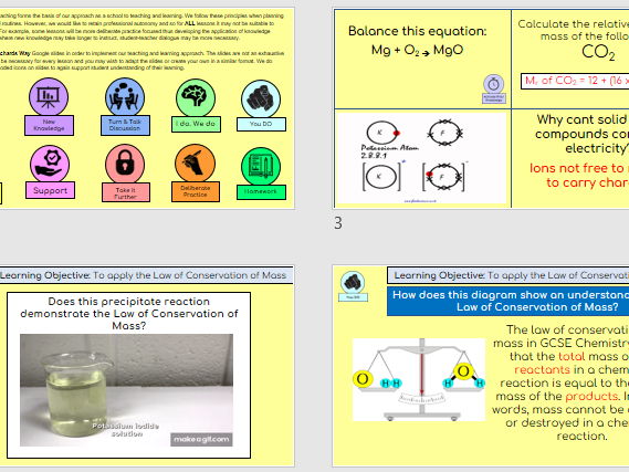 KS4 Triple Chemistry U3 Quantitative Chemistry – Complete PowerPoint lesson on Conservation of Mass