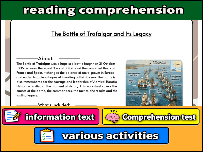 The Battle of Trafalgar and Its Legacy  & Comprehension Test