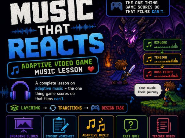 Music That Reacts. Adaptive Video Game Music Lesson KS3 Music.