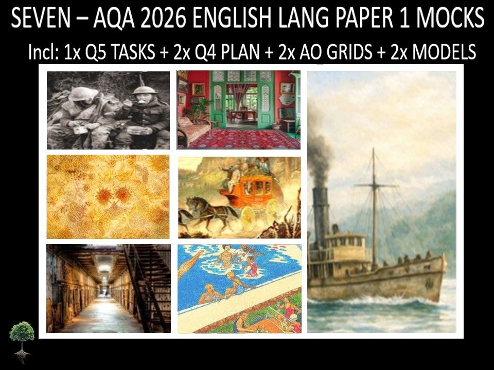 SEVEN - AQA PAPER 1 | 2026 FULL MOCKS | Q5 TASKS | Q4 PLAN | AO GRIDS | MODELS