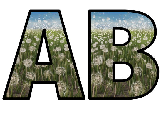 Dandelions Seed Dispresal Wind Blowing Lettering Set Display Title ...