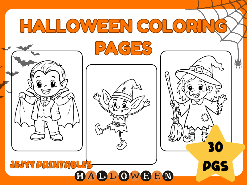 Halloween Coloring Pages | 30 Cute Spooky Coloring Sheets | PreK-3