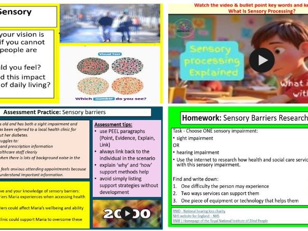Sensory Barriers – BTEC HSC C2 FULL LESSON