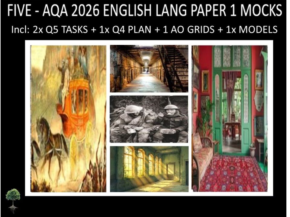 FIVE - AQA PAPER 1 | 2026 FULL MOCKS | Q5 TASKS | Q4 PLAN |AO GRIDS | MODELS