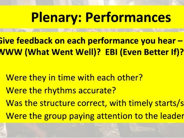 Samba: Lesson 5 and 6 (KS2 or KS3)