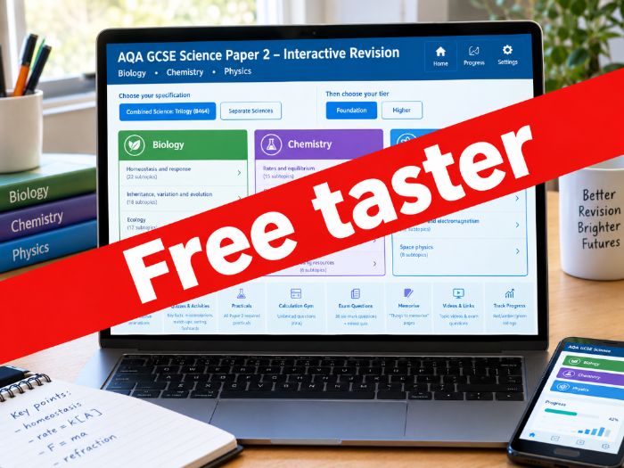FREE: AQA GCSE Science Paper 2 Interactive Revision: Biology, Chemistry and Physics