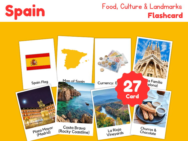 Spain Flashcards | 27 Geography, Culture & Landmark Cards