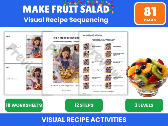 Fruit Salad Visual Recipe & Life Skills