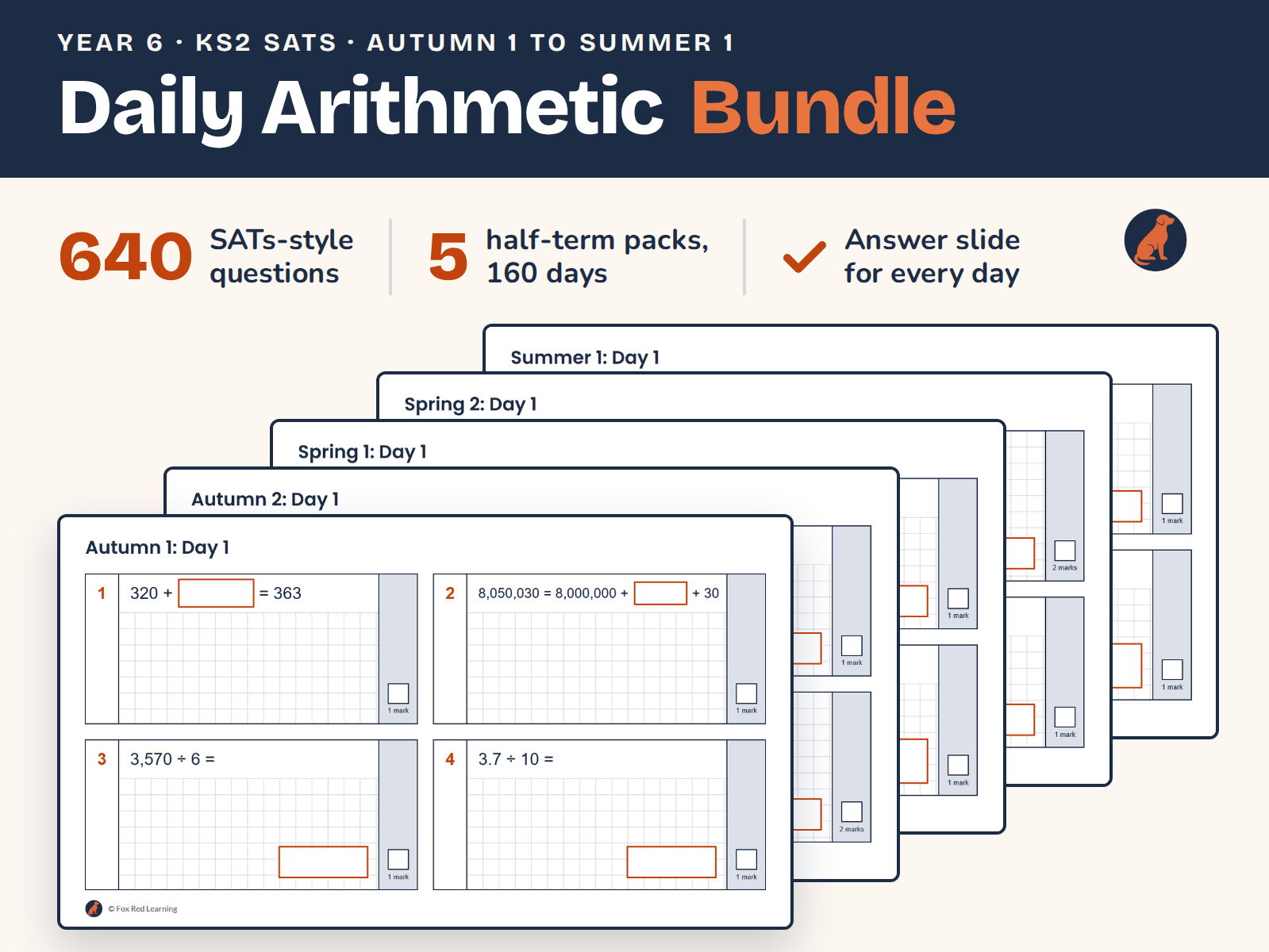 Year 6 Daily Arithmetic Starters | Full Year Bundle | KS2 SATs Practice