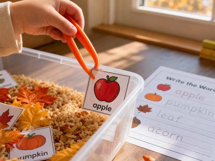 Autumn Harvest Tuff Tray Activities