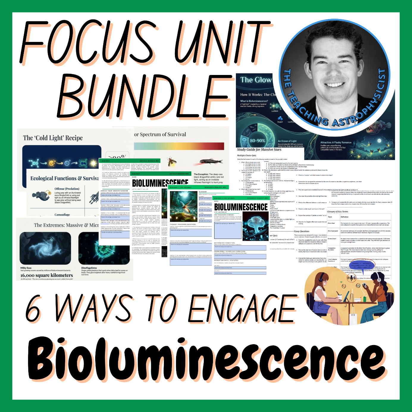Bioluminescence | Biology Focus Unit Bundle | 6 Resources inc. Quiz