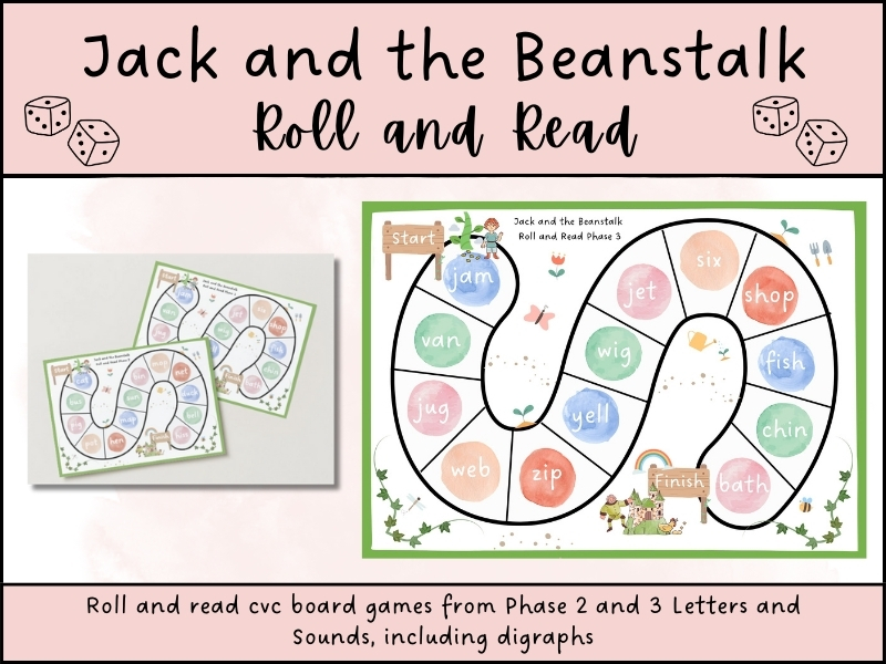 Jack and the Beanstalk Roll and Read Game
