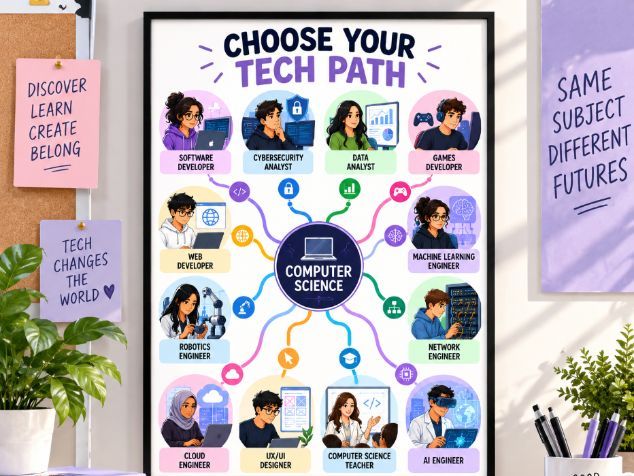 FREE Choose Your Tech Path | Computer Science Careers Poster | A4 PDF