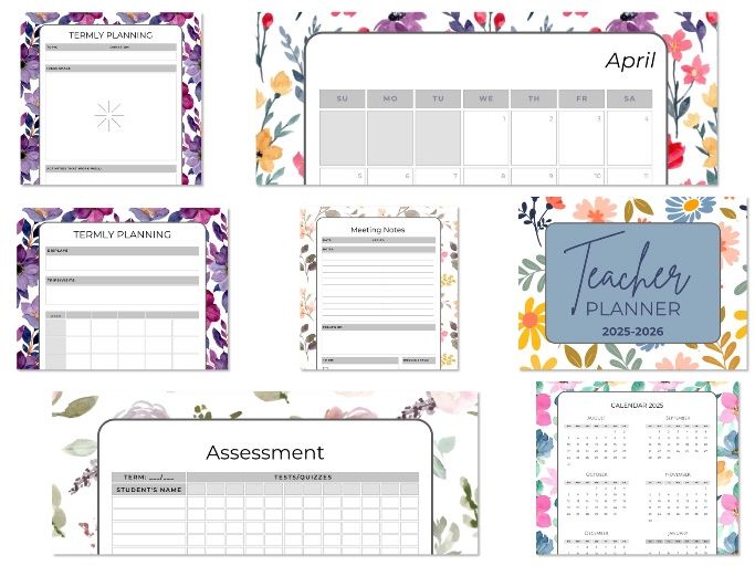 Floral Academic Planner - 2025/26