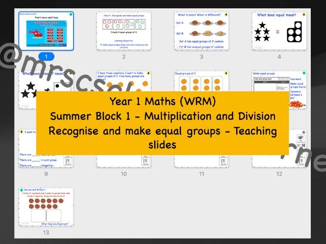Make equal groups teaching slides - Year 1 WRM Summer Blk 1 - Multi and Div - Step 4 (part 2)