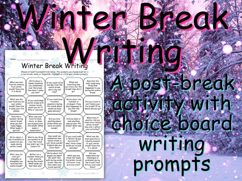 Winter Break Writing Choice Board