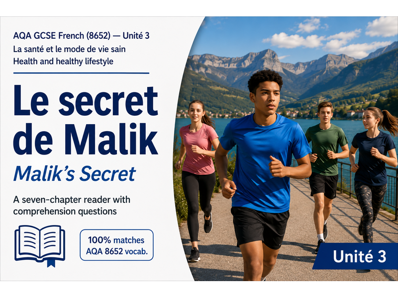 GCSE FRENCH SHORT STORY: AQA 8652 New GCSE - Healthy living and lifestyle - AQA New SPEC