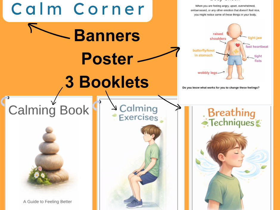 Calm Corner Resource Bundle Emotional Regulation & Wellbeing Posters Booklets Toolkit