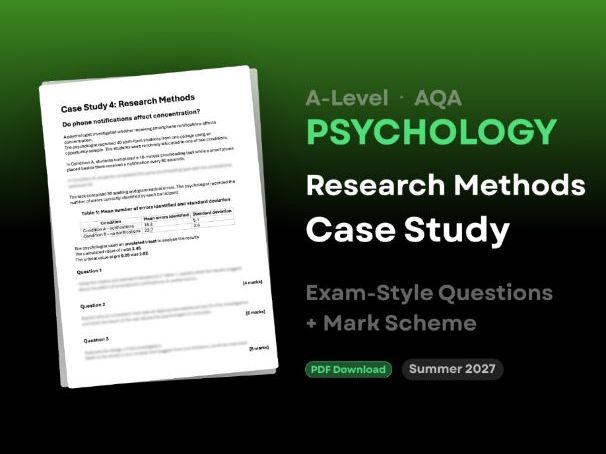 A-Level AQA Psychology: Research Methods Case Study