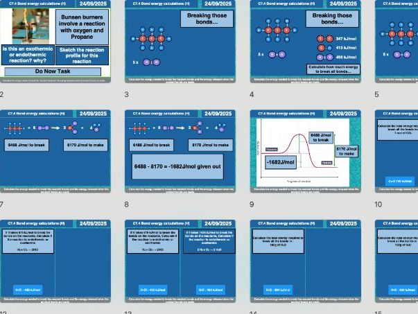 AQA GCSE Chemistry – C7.4 Bond Energy Calculations | Complete Lesson + Worksheets + Exam Questions