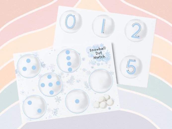 Winter Maths - Snowball Dot Match 0-10