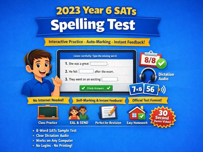 Year 6 SATs Spelling Test 2023 (Interactive, Auto‑Marked)