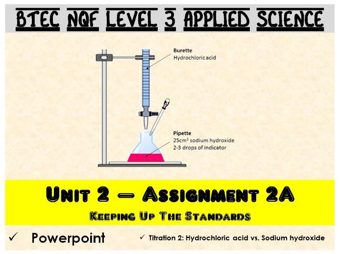 BTEC NQF L3 Applied Science: Unit 2: Assignment A: Titration 2 powerpoint