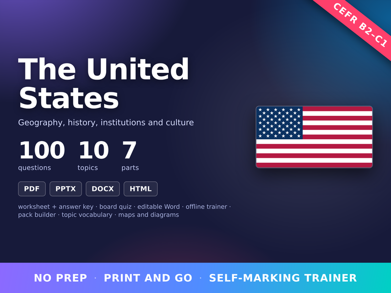 American Culture Quiz USA ESL EFL B2-C1