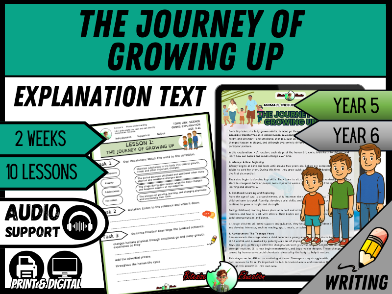 The Journey of Growing Up | Explanation Writing Pack | Year 5/6