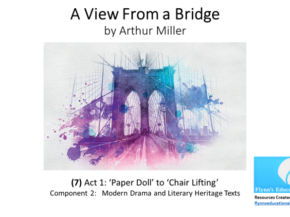 GCSE Literature: (7) ‘A View from a Bridge’ – Act 1 (7 of 7) ‘Paper Doll’ to ‘Chair Lifting’