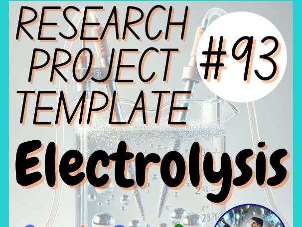 Electrolysis Chemistry Research Project Template (Webquest) Digital + Printable