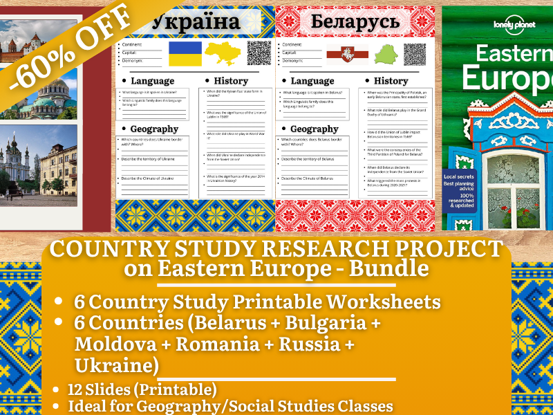 Country Study Research Project - Eastern Europe - Social Studies Report - Bundle