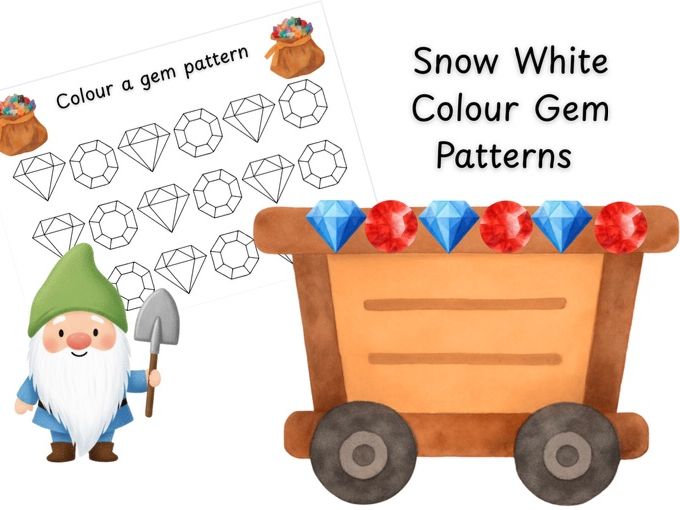 Snow White Gem Colour Gem Patterns