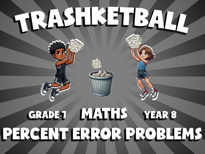 Percent Error Problems TRASHKETBALL Maths Game | No-Prep Year 8 Review Activity
